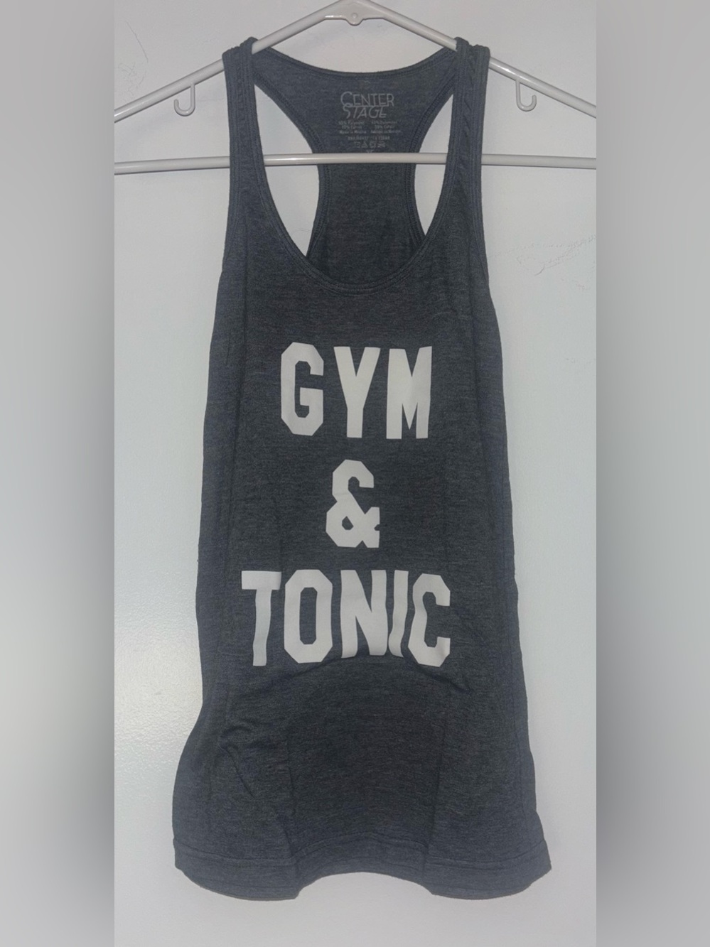 Center Stage Women's 'Gym & Tonic' Racerback Tank - Charcoal